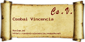 Csobai Vincencia névjegykártya